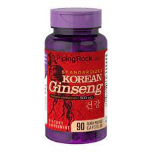 Piping Rock Korean Ginseng 500mg, Panax Ginseng 90 Capsules