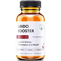 Energy Pills Organic Maca Root 60 Capsules Testosterone Booster with Korean Red Ginseng & L-Theanine - Libido Enhancement for Men & Women - Gluten-Free Vegan Non-GMO Supplement