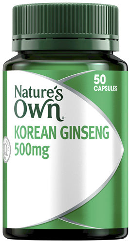Nature's Own Korean Ginseng 500mg 50 Capsules