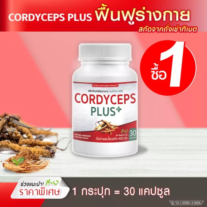 Tibetan Cordyceps with Ginseng Extract Concentrate 400 mg. 1 bottle of Cordyceps Plus (30 capsules)