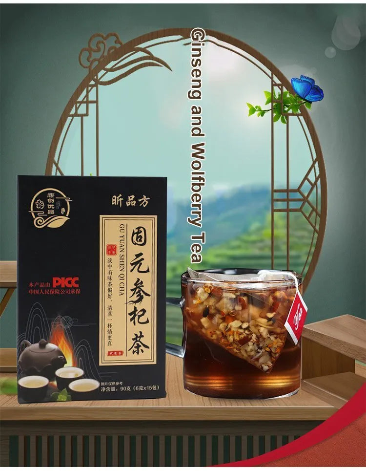 Men's Ginseng and Wolfberry Tea for Kidney Health Ten Treasures Tea 15pcs/box