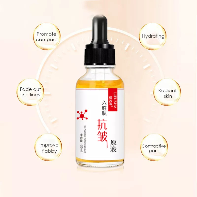 Lifusha 30ml Six Peptides Serum Anti Wrinkle Firming Brightening Skin Face Cream Hexa Peptide