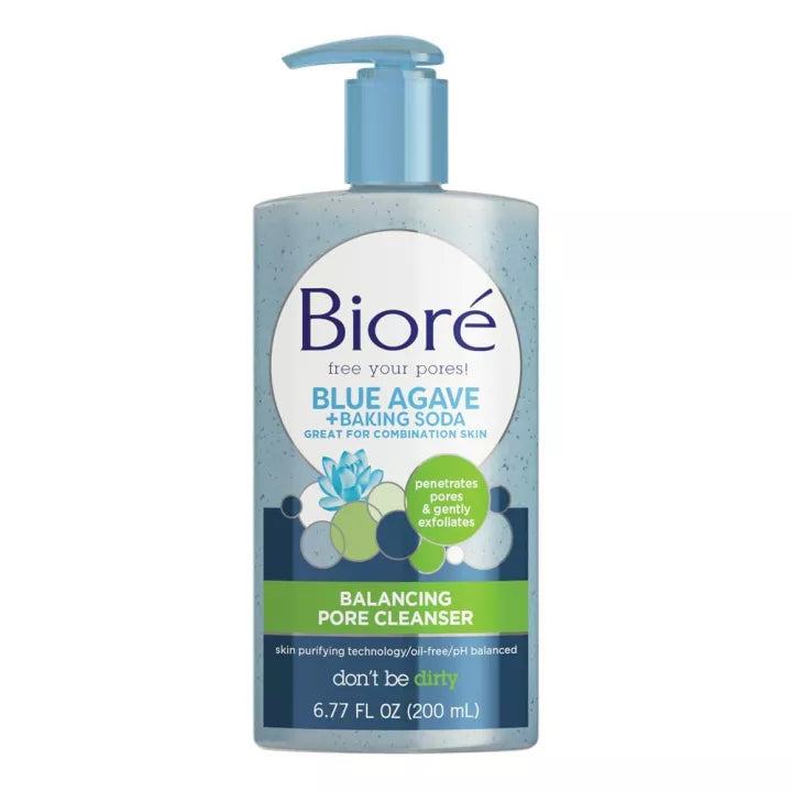 Biore Daily Baking Soda Liquid Cleanser for Combination Skin, 6.77 Ounce (Packaging May Vary)