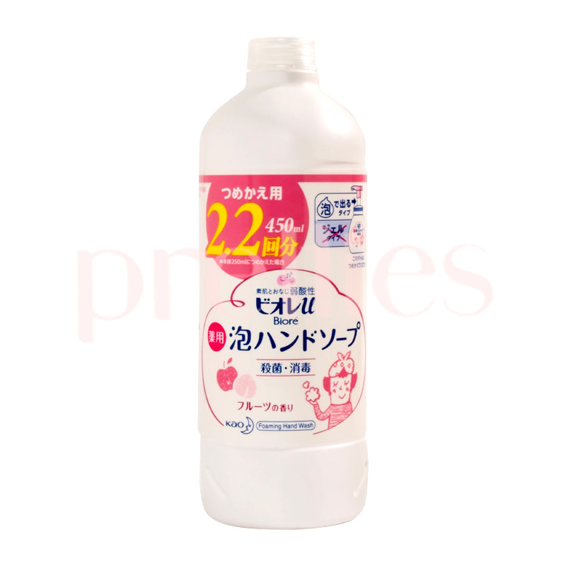 Biore Bubble Hand Wash Fruit (Pink) Refill 450ml