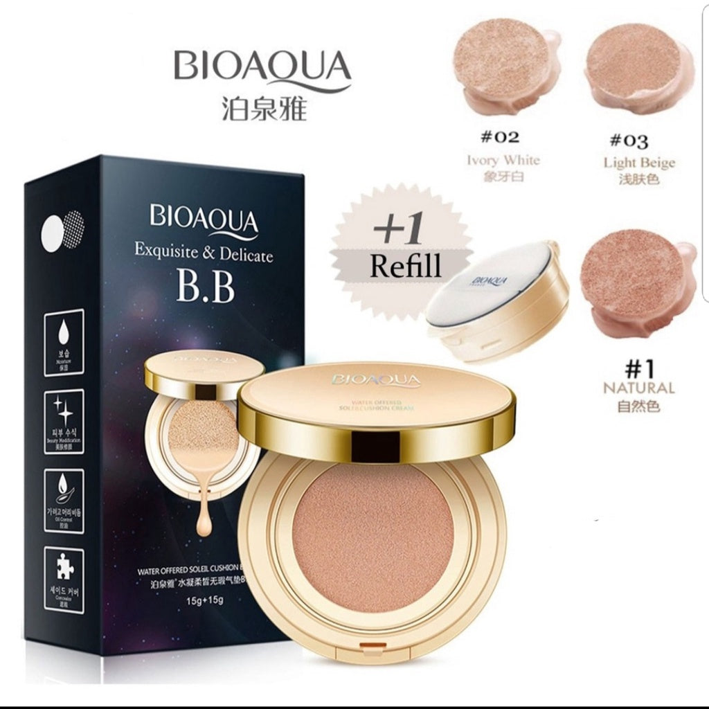 Bioaqua BB cushion BB cream - 15g+15g (REFILL) CC flawless