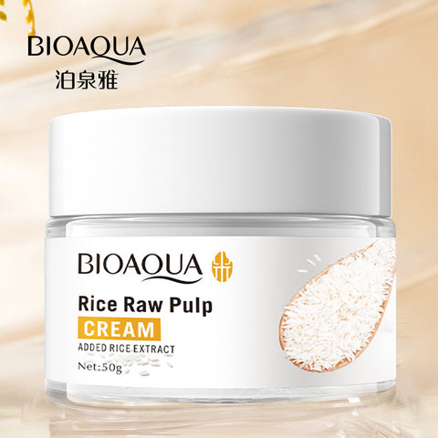 BIOAQUA Rice Raw Pulp Cream Moisturizing Hydrating Skin Rejuvenation Facial Cream 50g