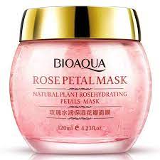BIOAQUA Natural Plant Rose Hydrating Petals Facial Mask Brighten Skin Tone Shrink Pores Mask 120g