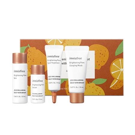 Innisfree Brightening Pore Skincare Kit - 4 Items (with box) #Brightening and Moisturizes Skin