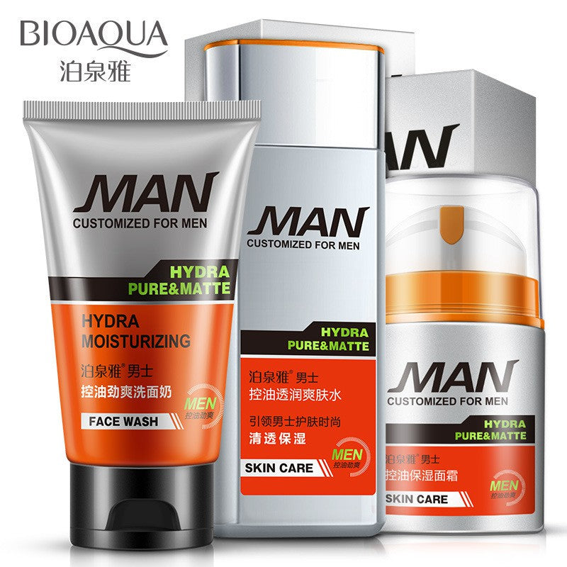 Bioaqua Man Hydra Pure & Matte 3 in 1 With Moisturizing Oil Control Toner Lotion Deep Clean Face Anti Dry]