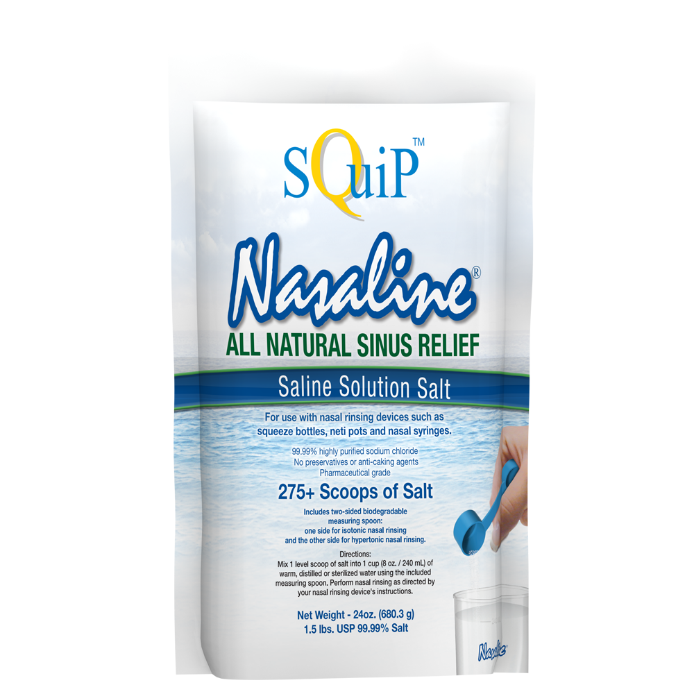 Neilmed Squip USA Nasaline® Saline Solution Salt (340g Pouch) (For use with Neti and other nasal rinsing devices)