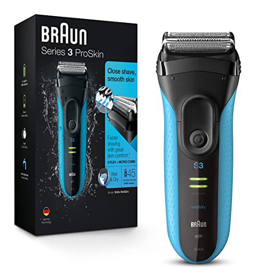 вraun Series 3 3010BT/3040S Electric Shaver with Fully Washable Wet & Dry 5Minutes Fast Charging Razor for Man's Shaving