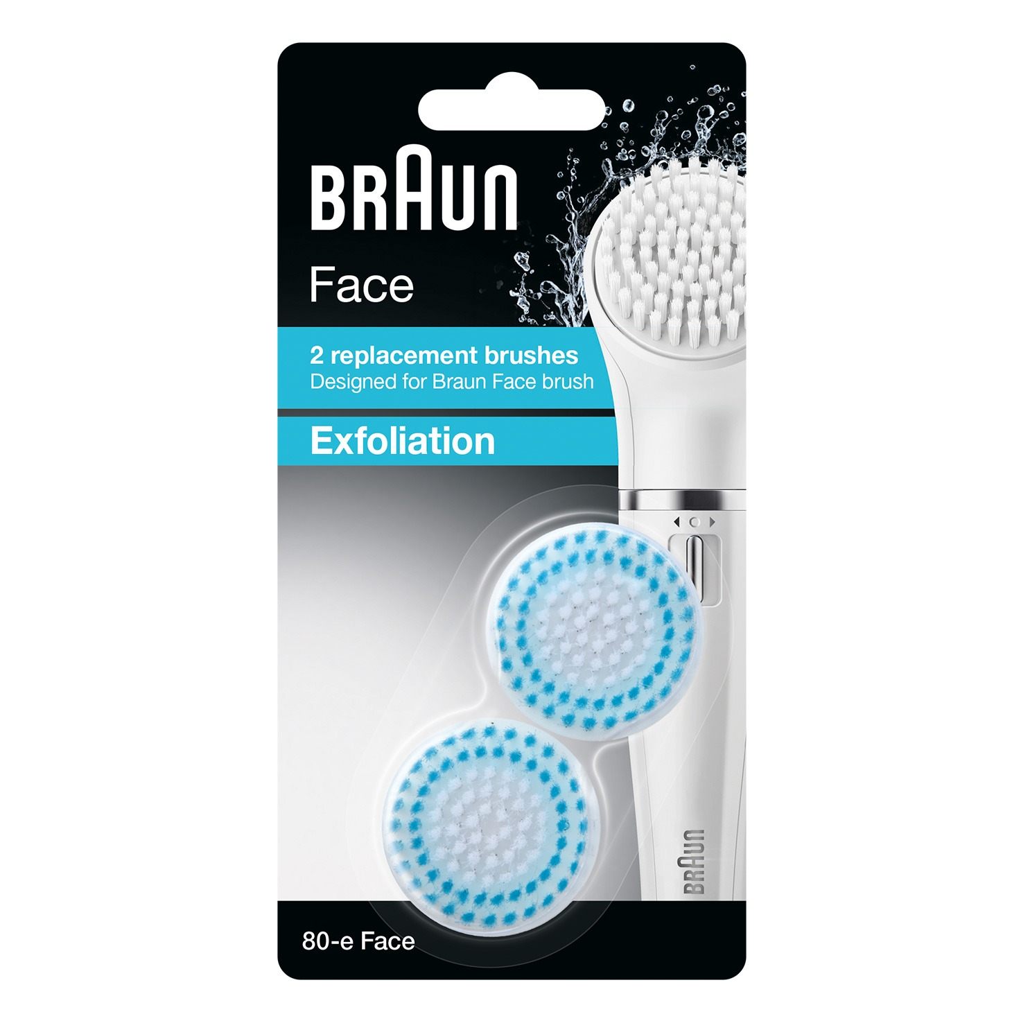 Braun Exfoliation Facial Cleansing Brush SE80-E [Duo Pack]