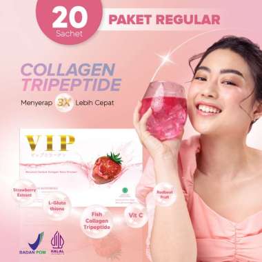 1box - 20S VIP Collagen Drink - BPOM - Collagen Tripeptide