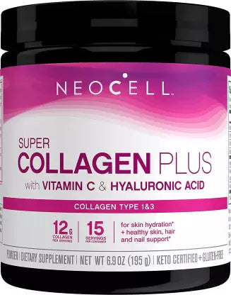 [Neocell] Super Collagen Plus with Vitamin C & Hyaluronic Acid Powder 15 Servings, 195 g