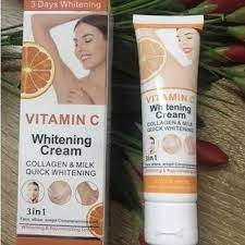 Vitamin C Whitening Cream Collagen and Milk Face Elbow Comprehensive Care Quick Whitening Cream 3in1 50ml