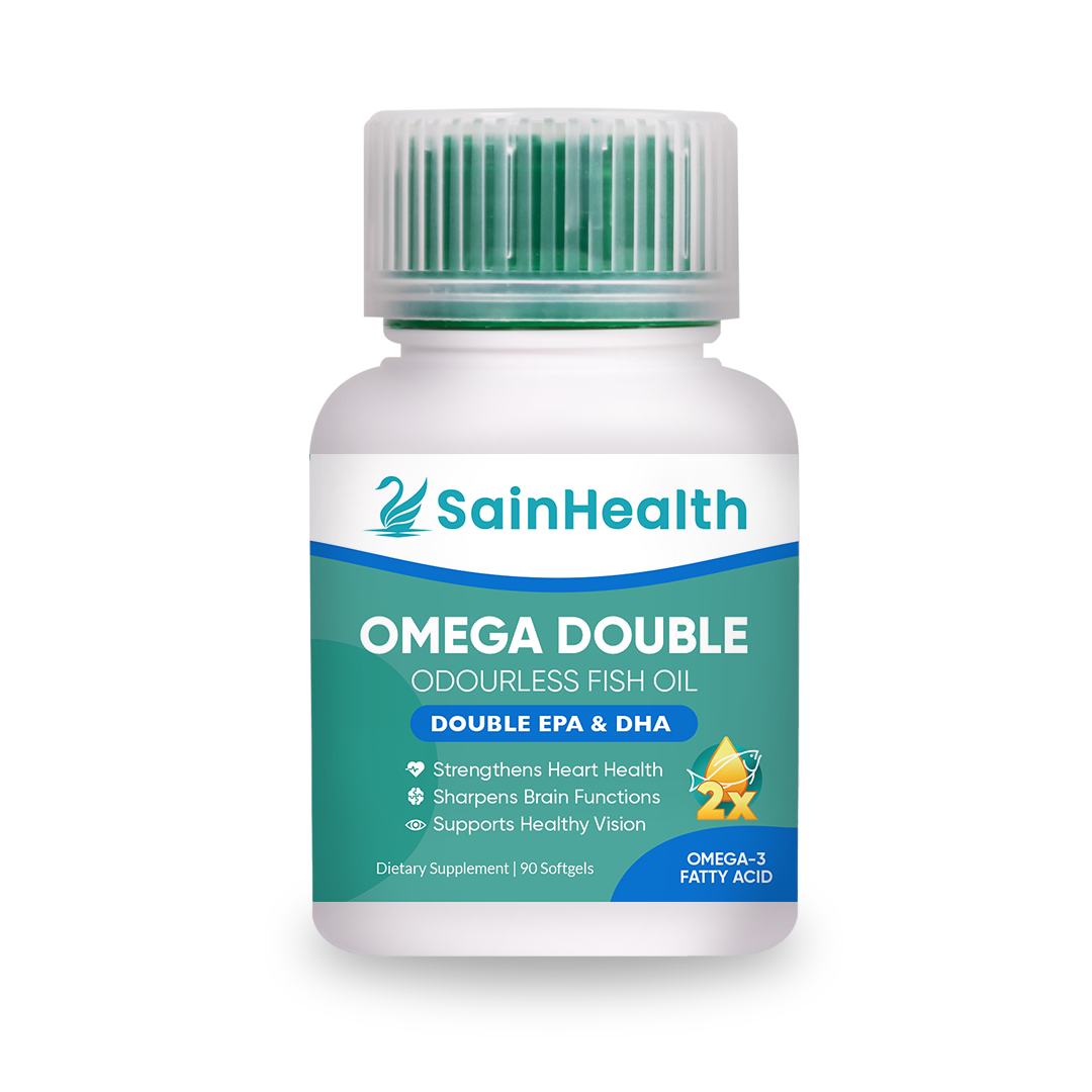 SainHealth Omega Double Odourless Fish Oil, 90 Softgels