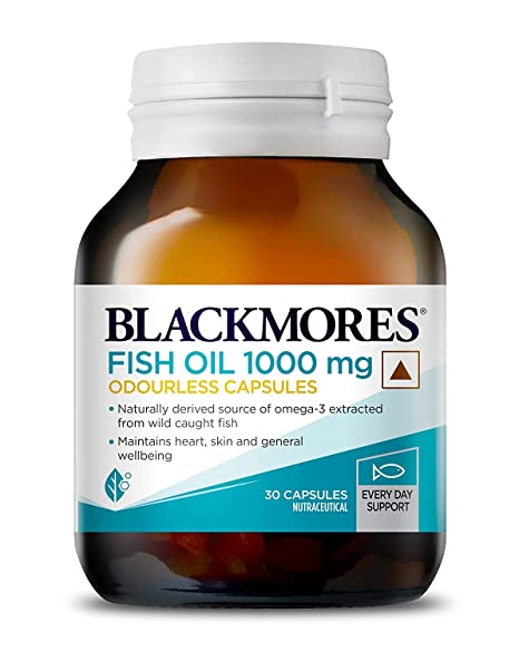 Blackmores Odourless Fish Oil 1000 BPOM 90 Caps | Omega 3 Supplements Of Heart Health Cleanser