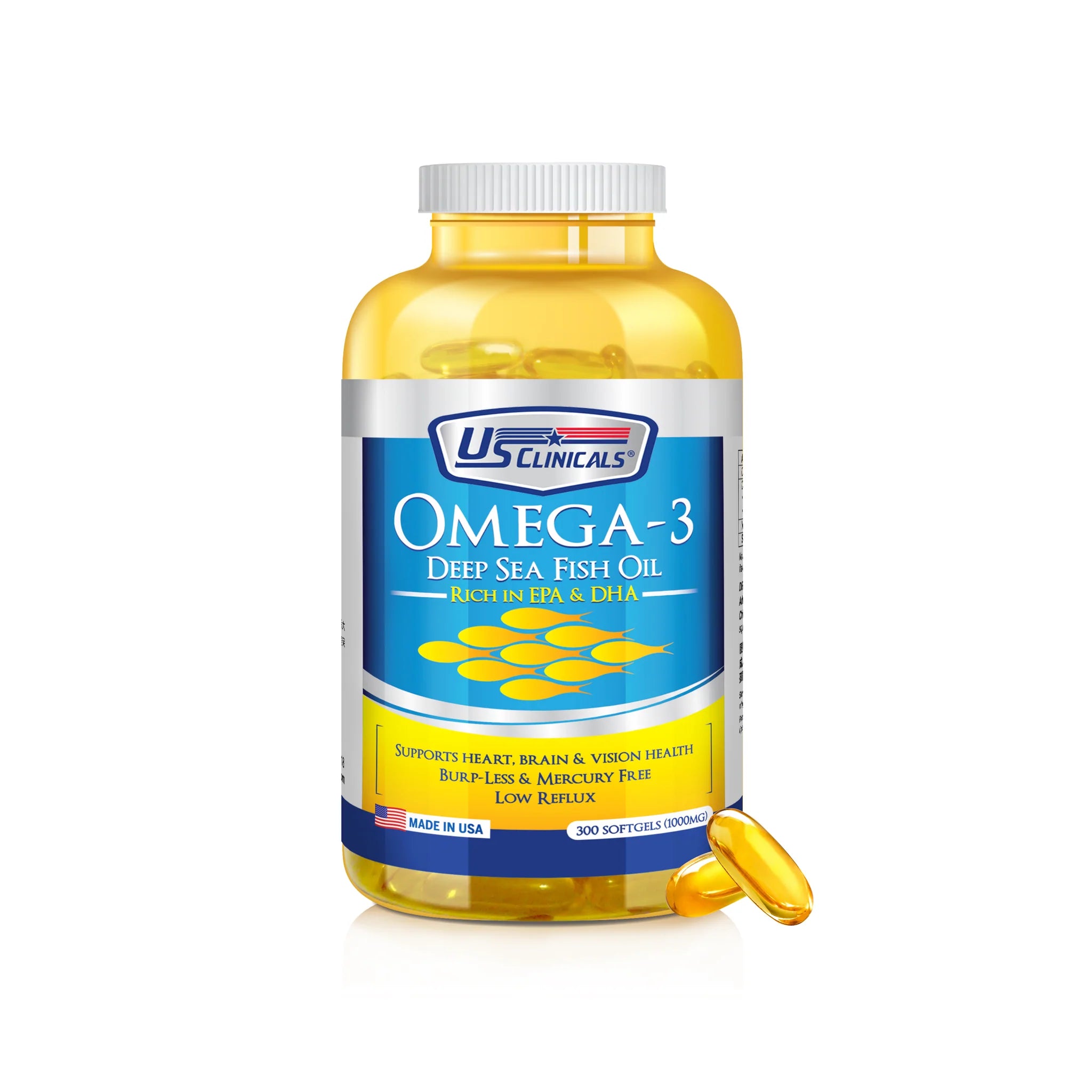 US Clinicals Extra Strength Omega-3 Fish Oil 200 softgels