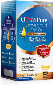 LABO Nutrition OmaxPure Omega 3 rTG Fish Oil - Highest EPA DHA for Heart Joint Brain Immune Health