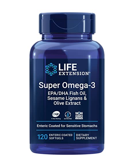 Life Extension Super Omega-3 EPA/DHA Fish Oil Sesame Lignans & Olive Extract