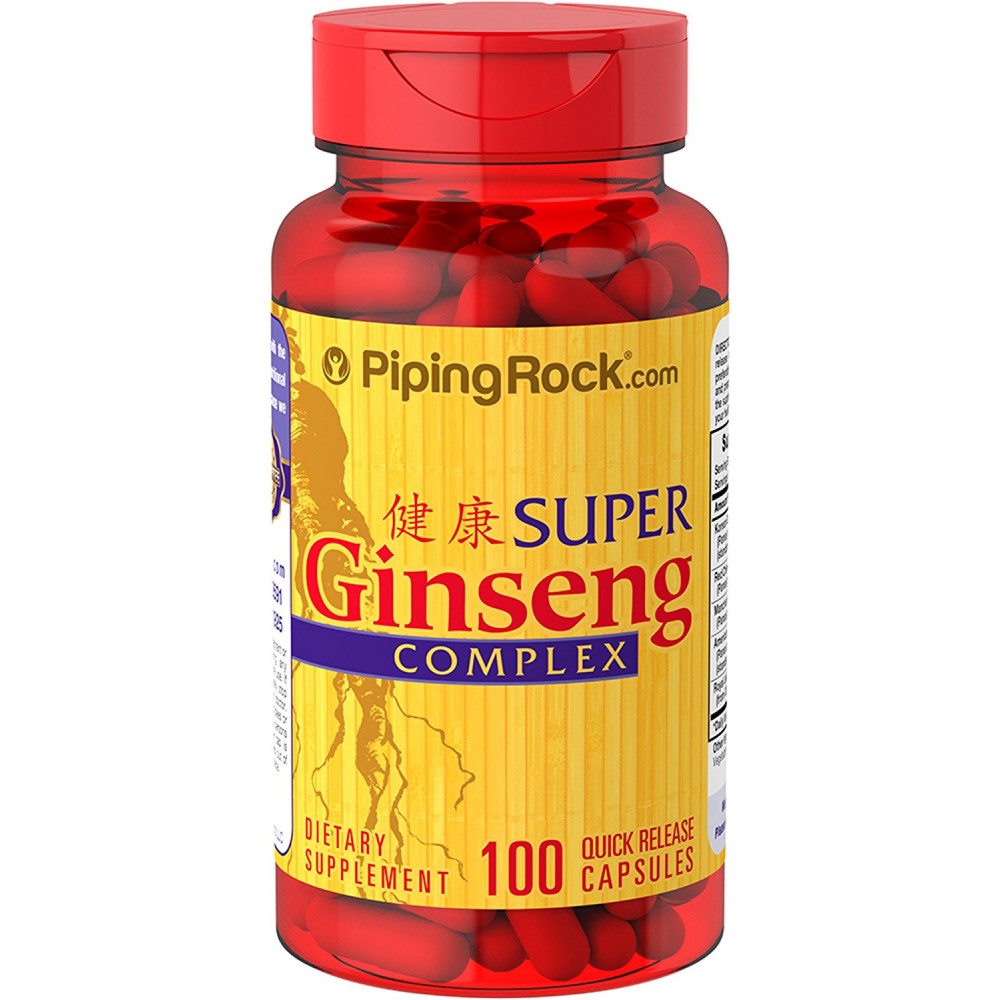 Super Ginseng Complex Plus Royal Jelly, 100 Quick Release Capsules- Manchurian, American Ginseng, Korean Ginseng