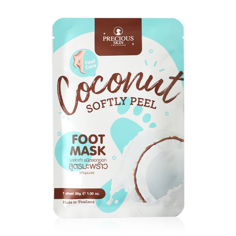 Precious Skin Thailand Coconut Softly Peel Foot Mask 30g for soft feet. (coconut)