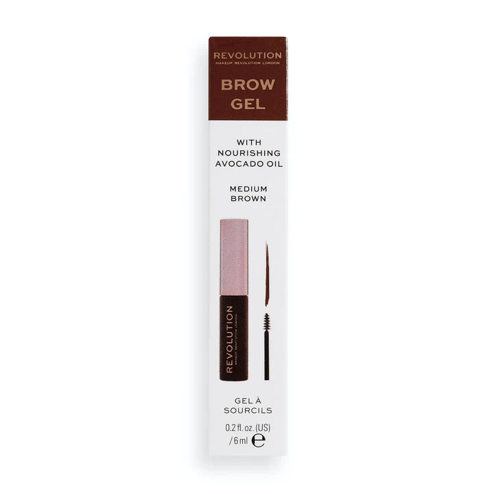 Revolution Brow Gel Medium Brown 6ml