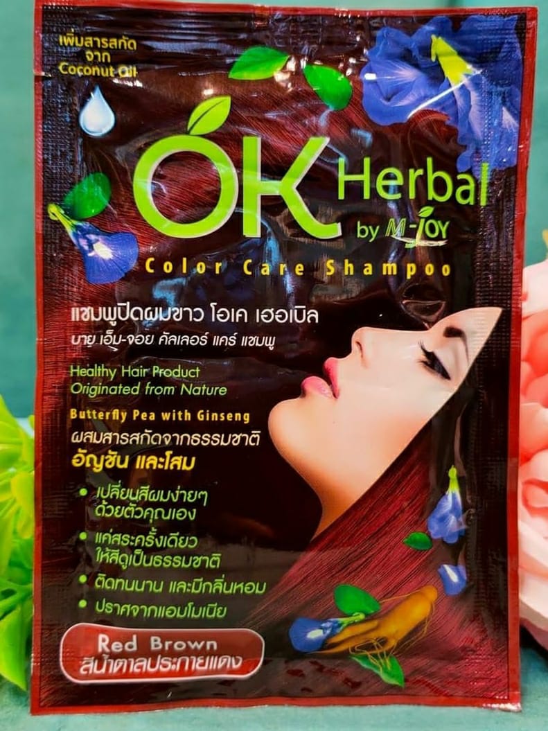 Herbal Color Care Shampoo Red Brown Color – MJoy OK (30ml)