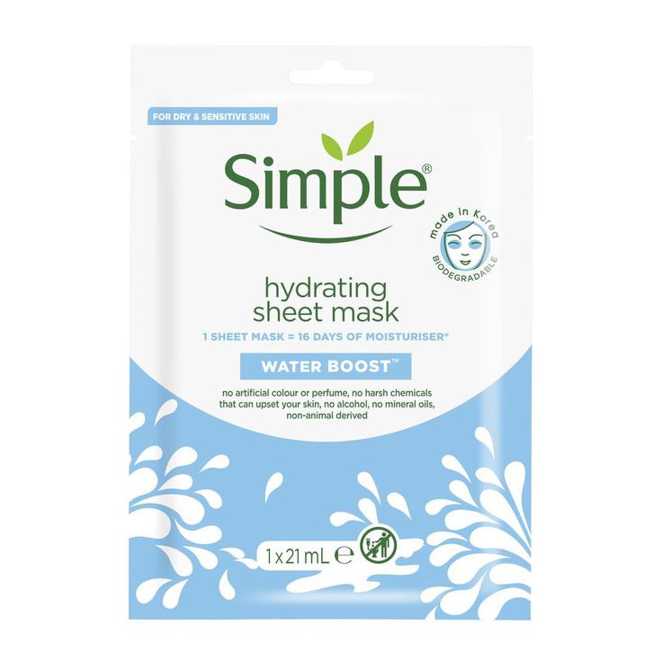 Simple Water Boost Hydrating Sheet Mask 1pc
