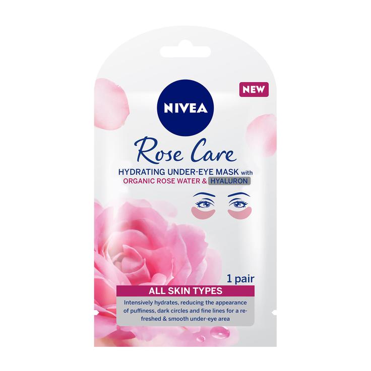 Nivea Rose Care Hydrating Under-eye Mask Organic Rose Water & Hyaluron 1 Pair