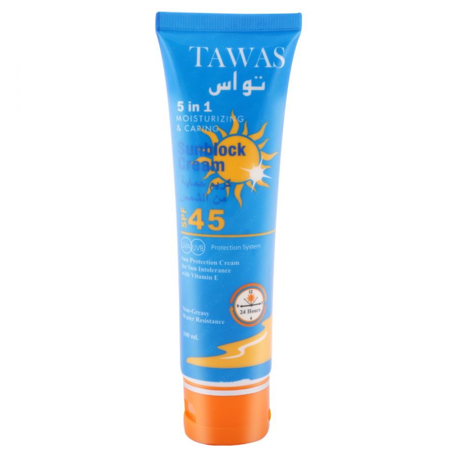 Tawas Moisturizing & Caring Sunblock Cream SPF45 - 100ml