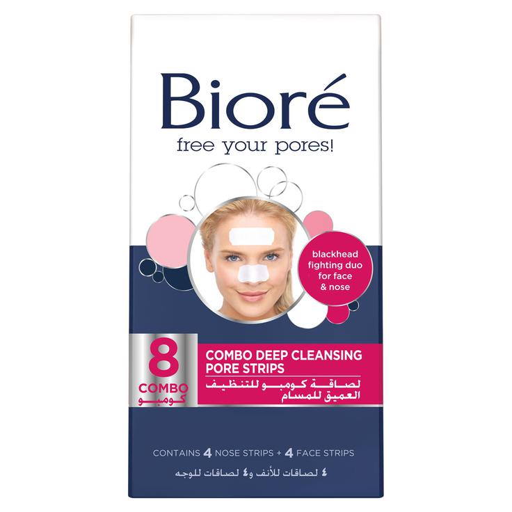 Biore Deep Cleansing Pore Strips Face & Nose Combo 4+4pcs