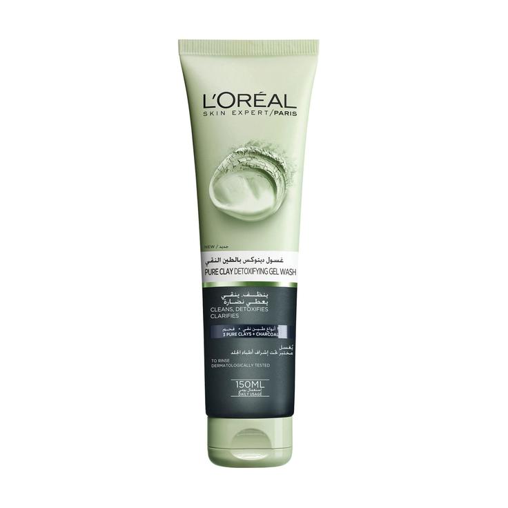 L'Oreal Paris Pure Clay Detoxifying Gel Wash 3 Pure Clays + Charcoal 150ml