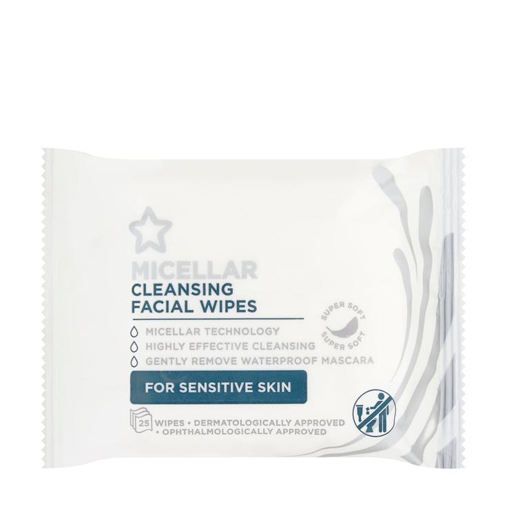 Superdrug Micellar Cleansing Wipes For Sensitive Skin 25pcs