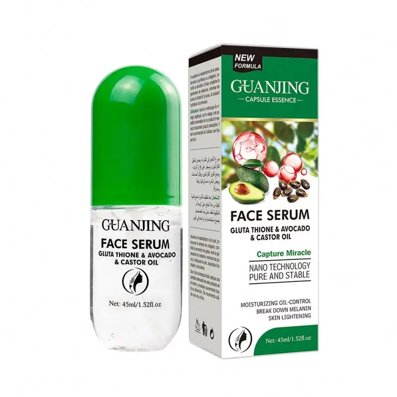 Guanjing Skin Serum Avocado & Castor Oil Face Serum Organic Moisturizing Oil-control Facial Serum 45ml