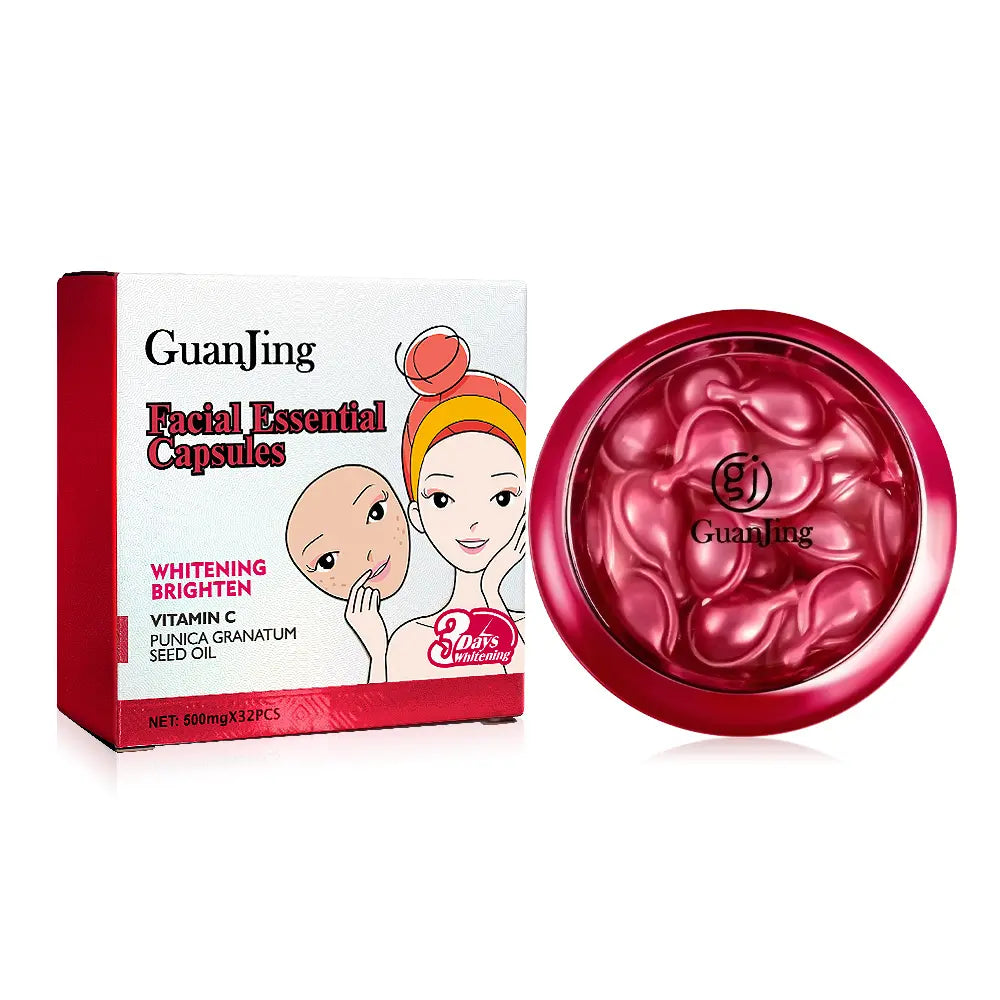 Guanjing Facial Essential Capsules Whitening Brighten Vitamin C  Punica Granatum Seed Oil500mg x 32pcs