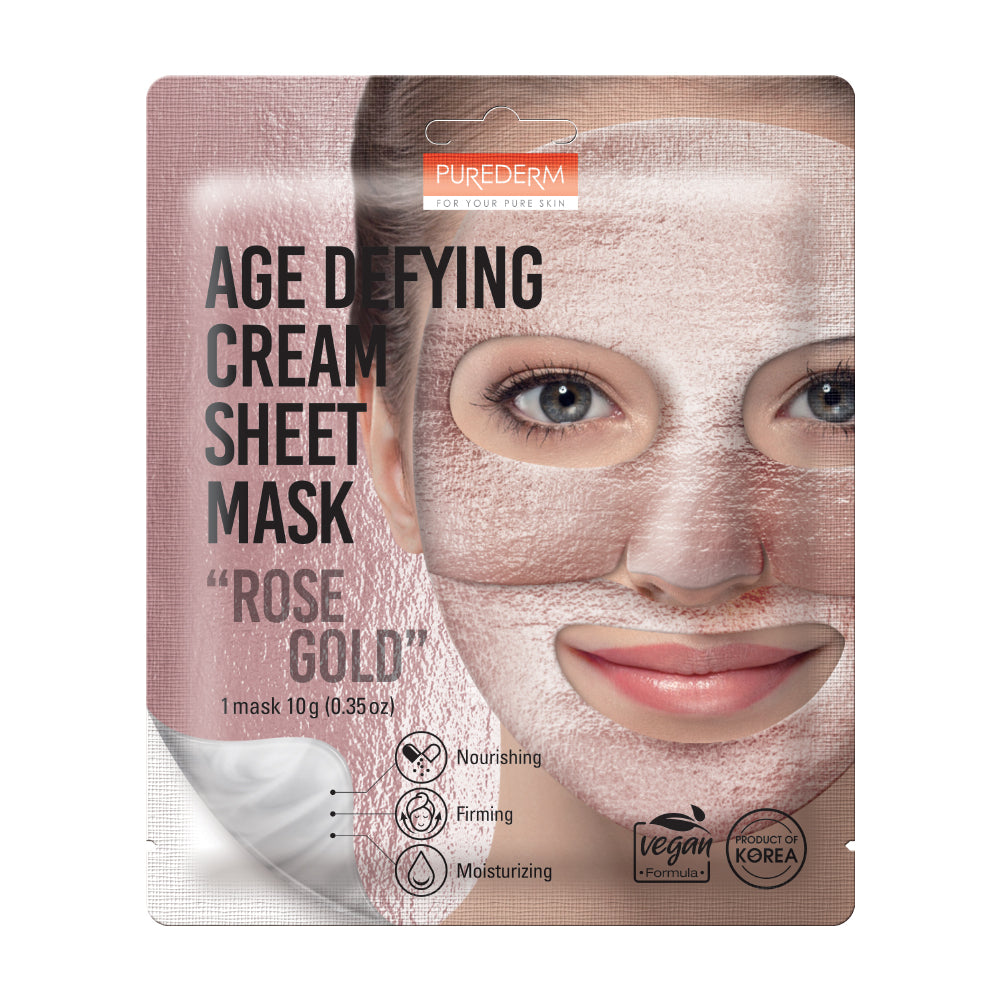 Purederm Age Defying Cream Sheet Mask Rose Gold 10g
