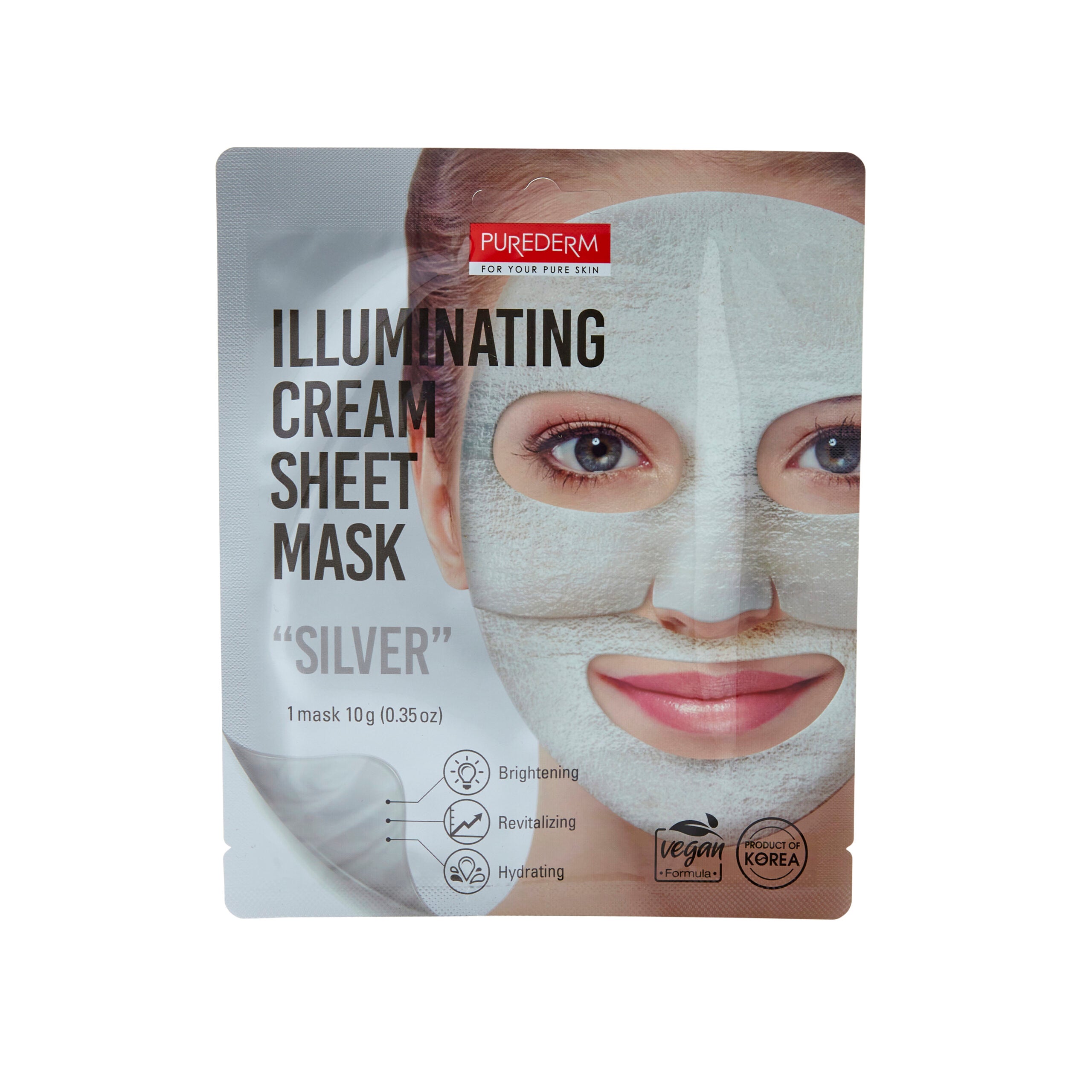 Purederm Illuminating Cream Sheet Mask Silver 10g