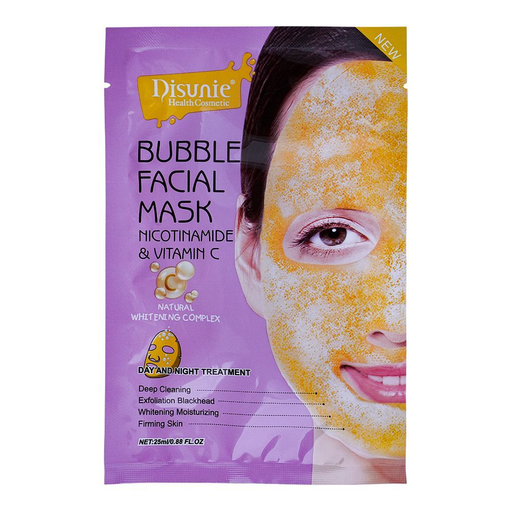  Disunie Nicotinamide & Vitamin C Bubble Facial Mask, 25ml