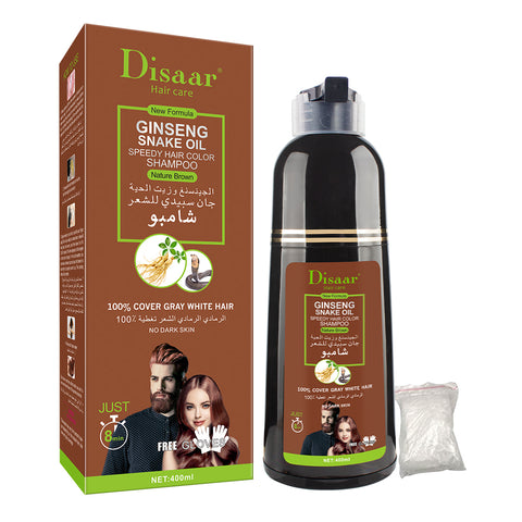 Disaar Ginseng Snake Oil Natural Brown Hair Color Shampoo 400ml