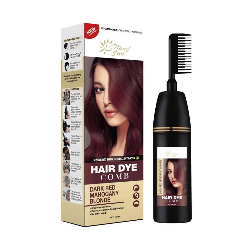 Merry Sun Hair Dye Comb Dark Red Mahogany Blonde 168ml