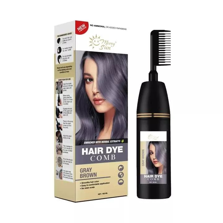 Merry Sun Hair Dye Comb Gray Brown 168ml