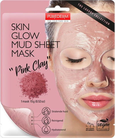 Purederm skin brightening Mud Sheet Mask Pink Clay 
