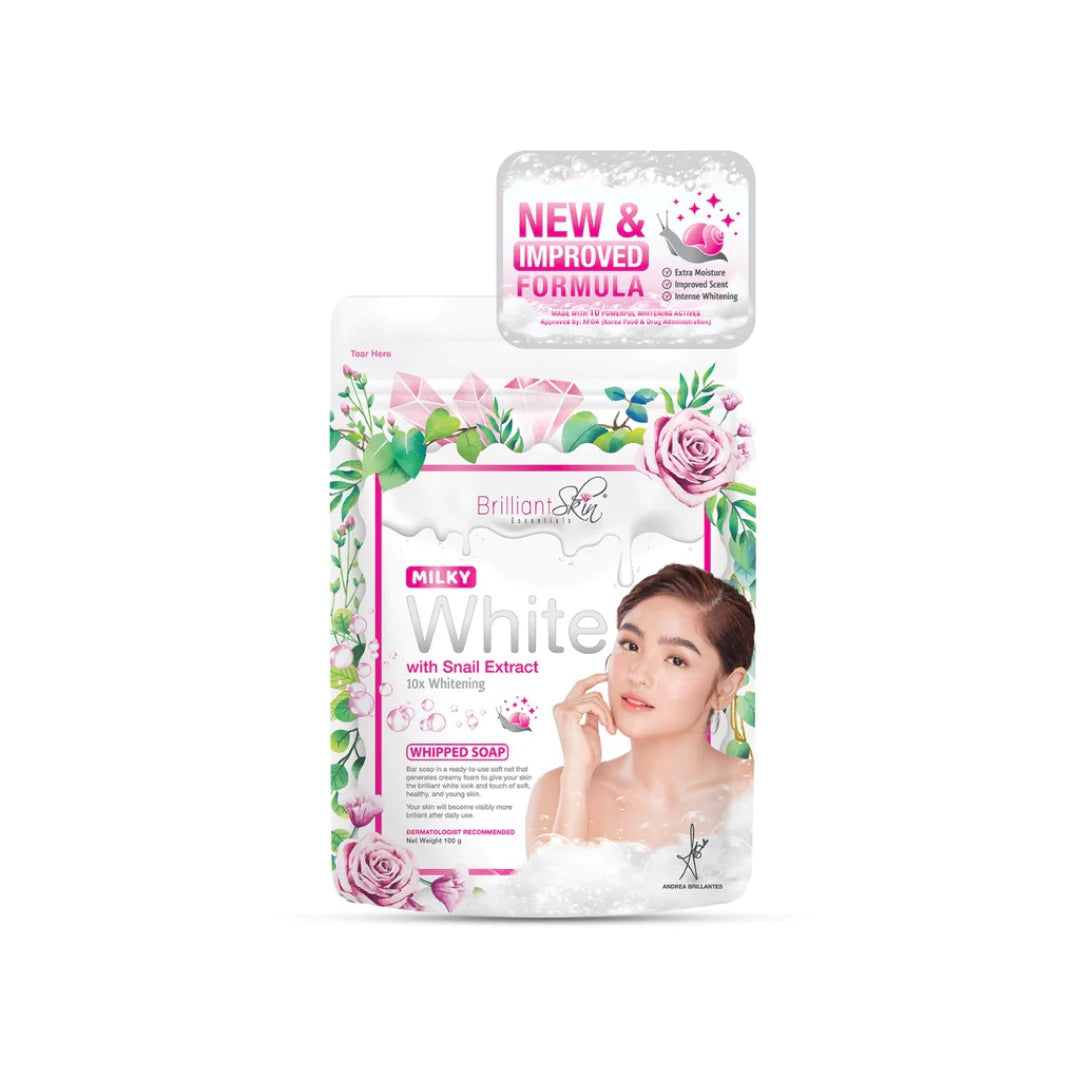 Brilliant Skin Milky White With Snail Extract Whitening Whipped Soap 100g