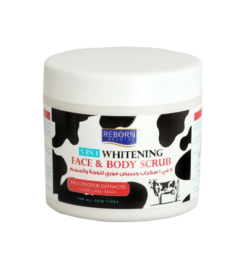 Rokn rahati 5in1 Whitening Face & Body Scrub Milk Protein Extracts 500ml