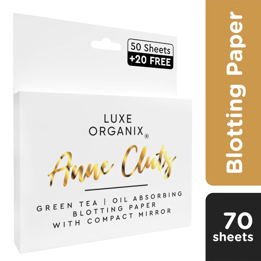 Luxe Organix Anne Clutz Green Tea Blotting Paper With Compact Mirror