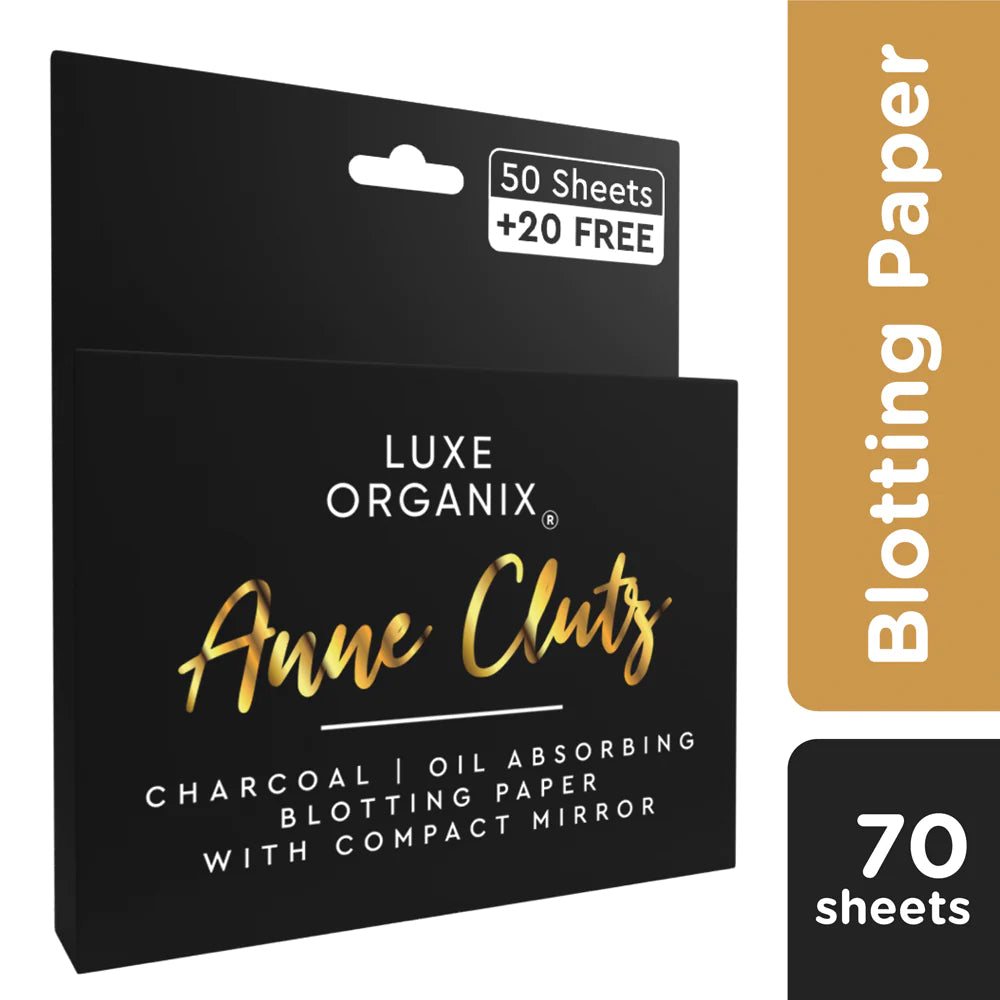 Luxe Organix Anne Clutz Charcoal Blotting Paper With Compact Mirror