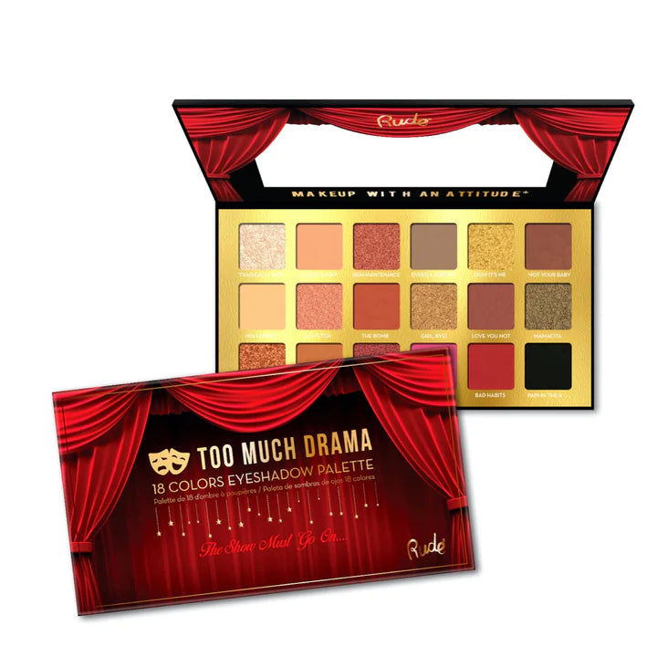 Rude Too Much Drama Eyeshadow Palette 18 shades