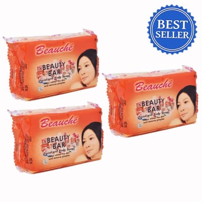 Beauche Beauty Bar Facial And Body Soap (90g ) Pack of 3 saffronskins 