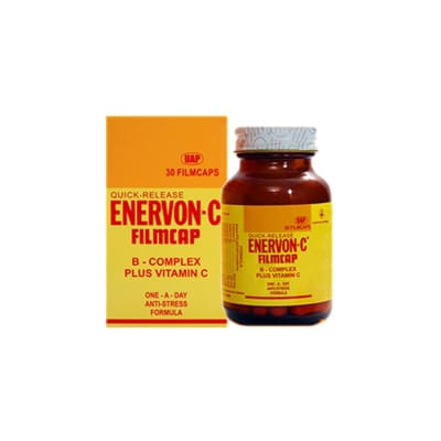 Enervon-C B Complex plus Vitamin C Filmcaps 30 Tablets saffronskins.com™ 